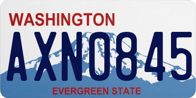 WA license plate AXN0845