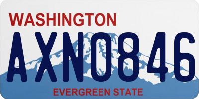 WA license plate AXN0846
