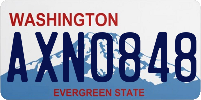 WA license plate AXN0848