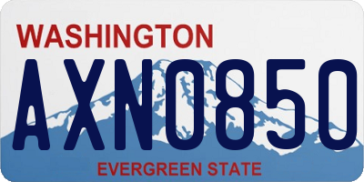 WA license plate AXN0850