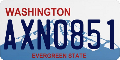 WA license plate AXN0851