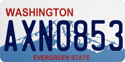 WA license plate AXN0853