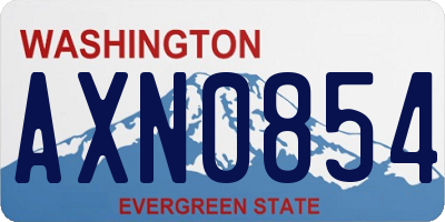 WA license plate AXN0854