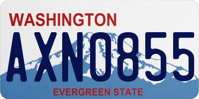 WA license plate AXN0855