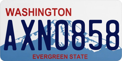 WA license plate AXN0858