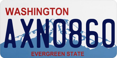 WA license plate AXN0860