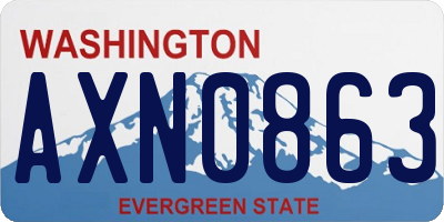 WA license plate AXN0863