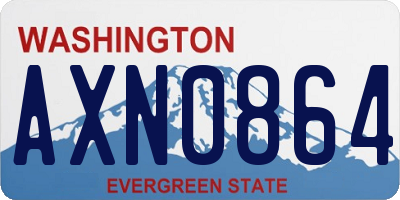 WA license plate AXN0864