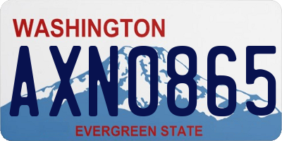 WA license plate AXN0865