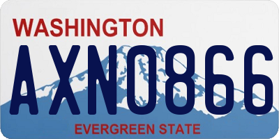 WA license plate AXN0866