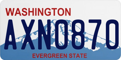 WA license plate AXN0870