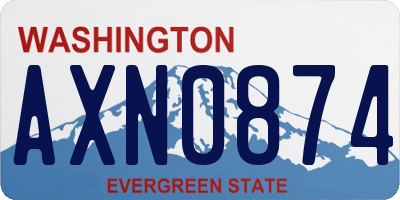 WA license plate AXN0874