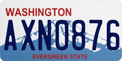 WA license plate AXN0876