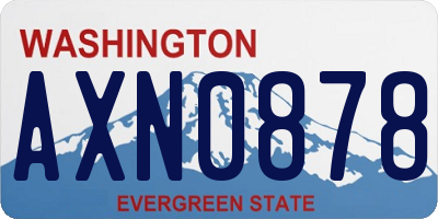 WA license plate AXN0878