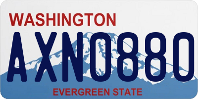 WA license plate AXN0880