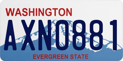 WA license plate AXN0881