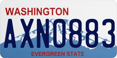 WA license plate AXN0883