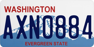 WA license plate AXN0884