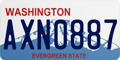 WA license plate AXN0887