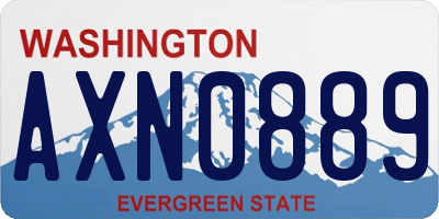 WA license plate AXN0889