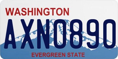 WA license plate AXN0890
