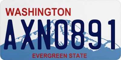 WA license plate AXN0891