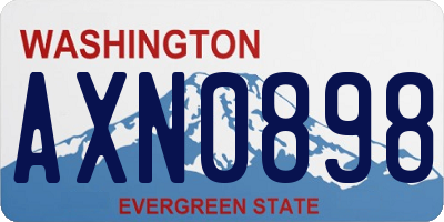 WA license plate AXN0898