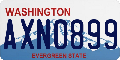 WA license plate AXN0899
