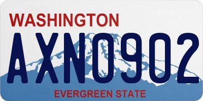 WA license plate AXN0902