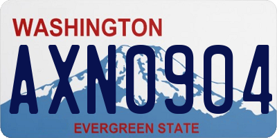 WA license plate AXN0904