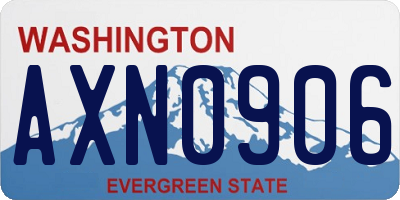 WA license plate AXN0906