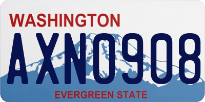 WA license plate AXN0908