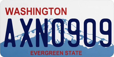 WA license plate AXN0909
