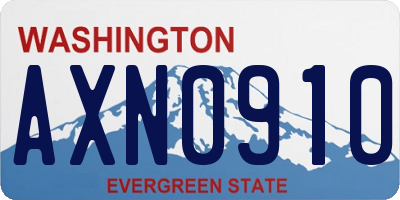 WA license plate AXN0910