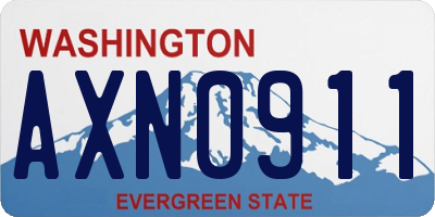 WA license plate AXN0911