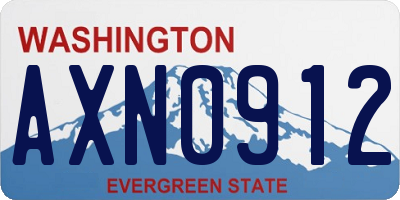 WA license plate AXN0912