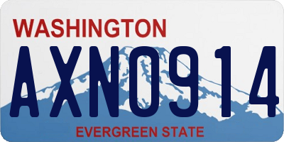 WA license plate AXN0914