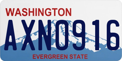 WA license plate AXN0916