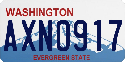 WA license plate AXN0917