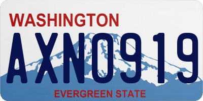 WA license plate AXN0919