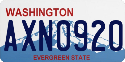 WA license plate AXN0920