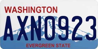 WA license plate AXN0923