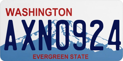 WA license plate AXN0924