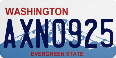 WA license plate AXN0925