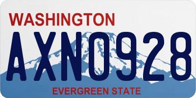 WA license plate AXN0928