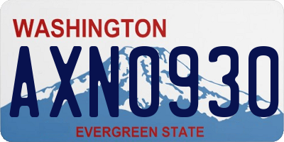 WA license plate AXN0930
