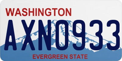 WA license plate AXN0933