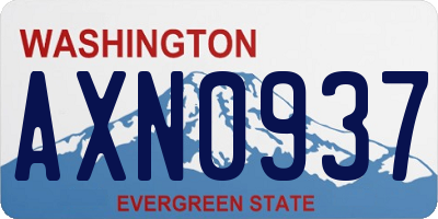 WA license plate AXN0937