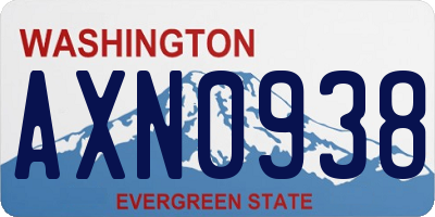 WA license plate AXN0938