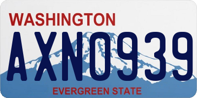 WA license plate AXN0939